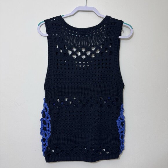 Zara Mixed Open Knit Crochet Vest Women’s Size M Pullover Sleeveless New - Picture 4 of 7